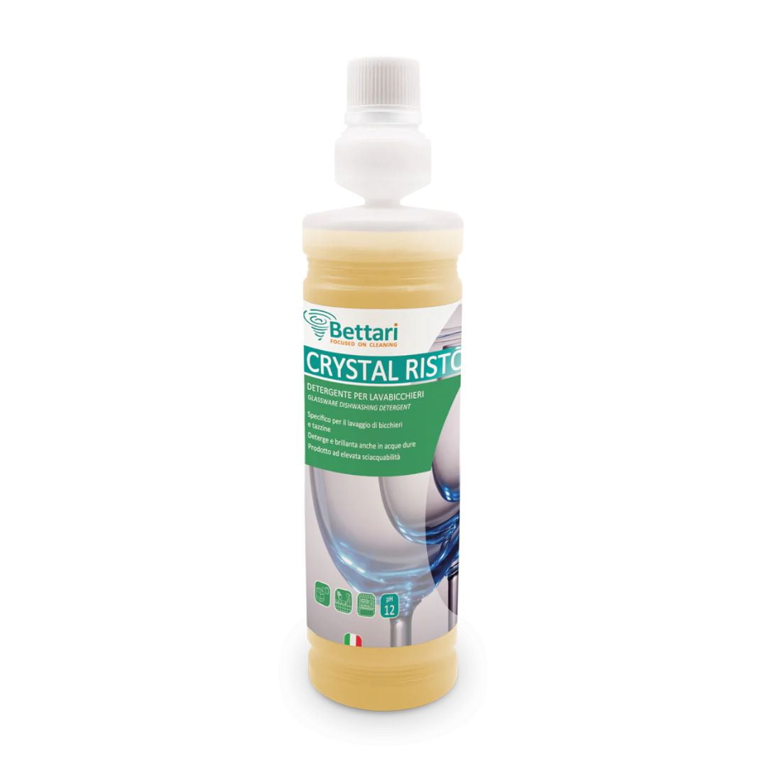 Crystal Ristò Detergente Lavabicchieri pH 14 | Brillantezza Senza Aloni