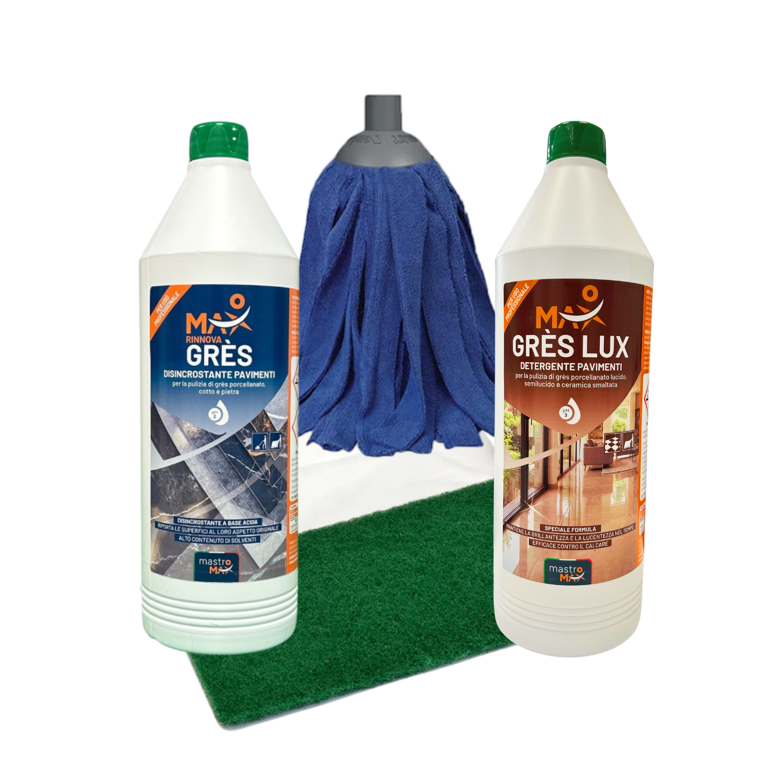 Kit Professionale Pulizia Post Cantiere Gres Porcellanato Lucido