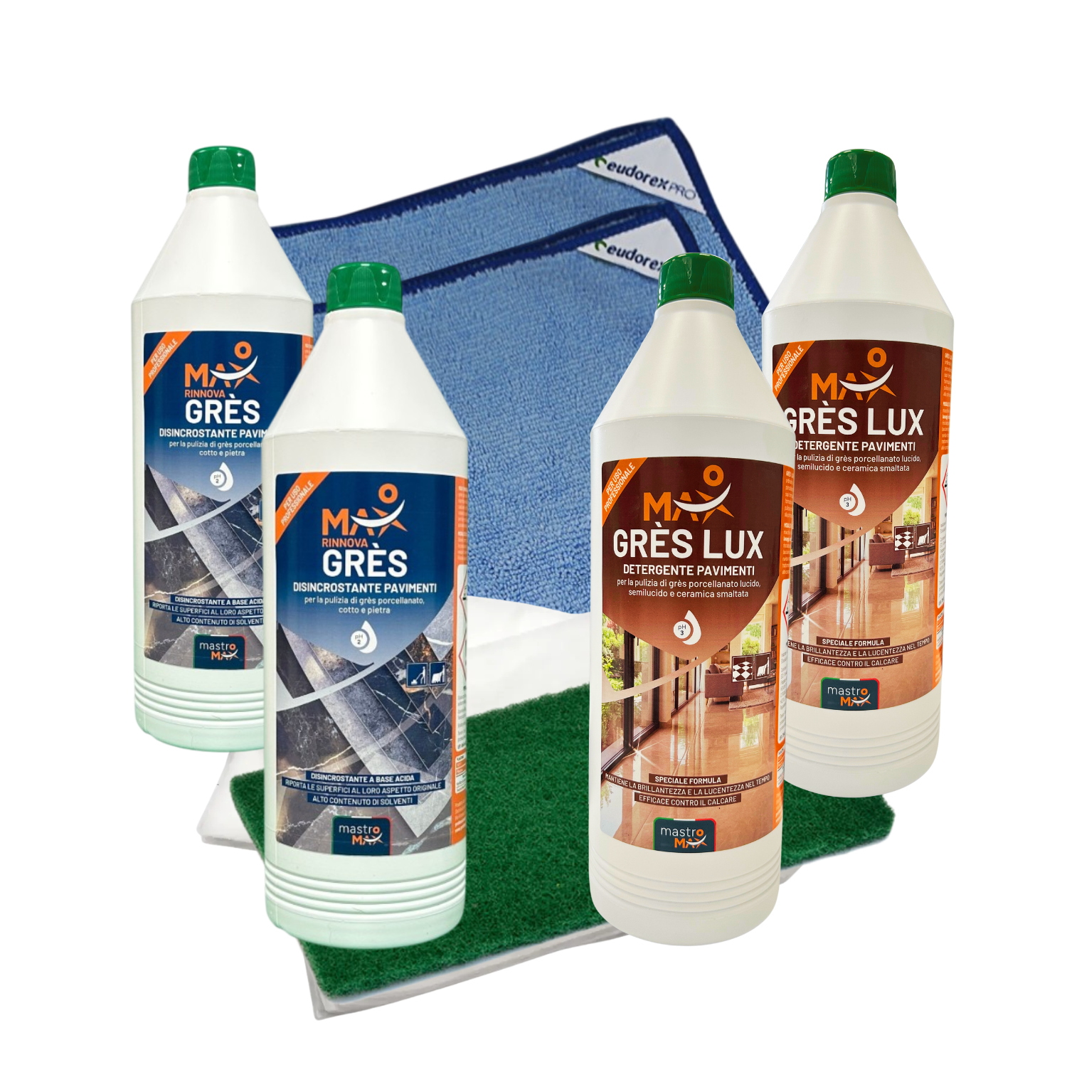 Kit Professionale Pulizia Post Cantiere Gres Porcellanato Lucido