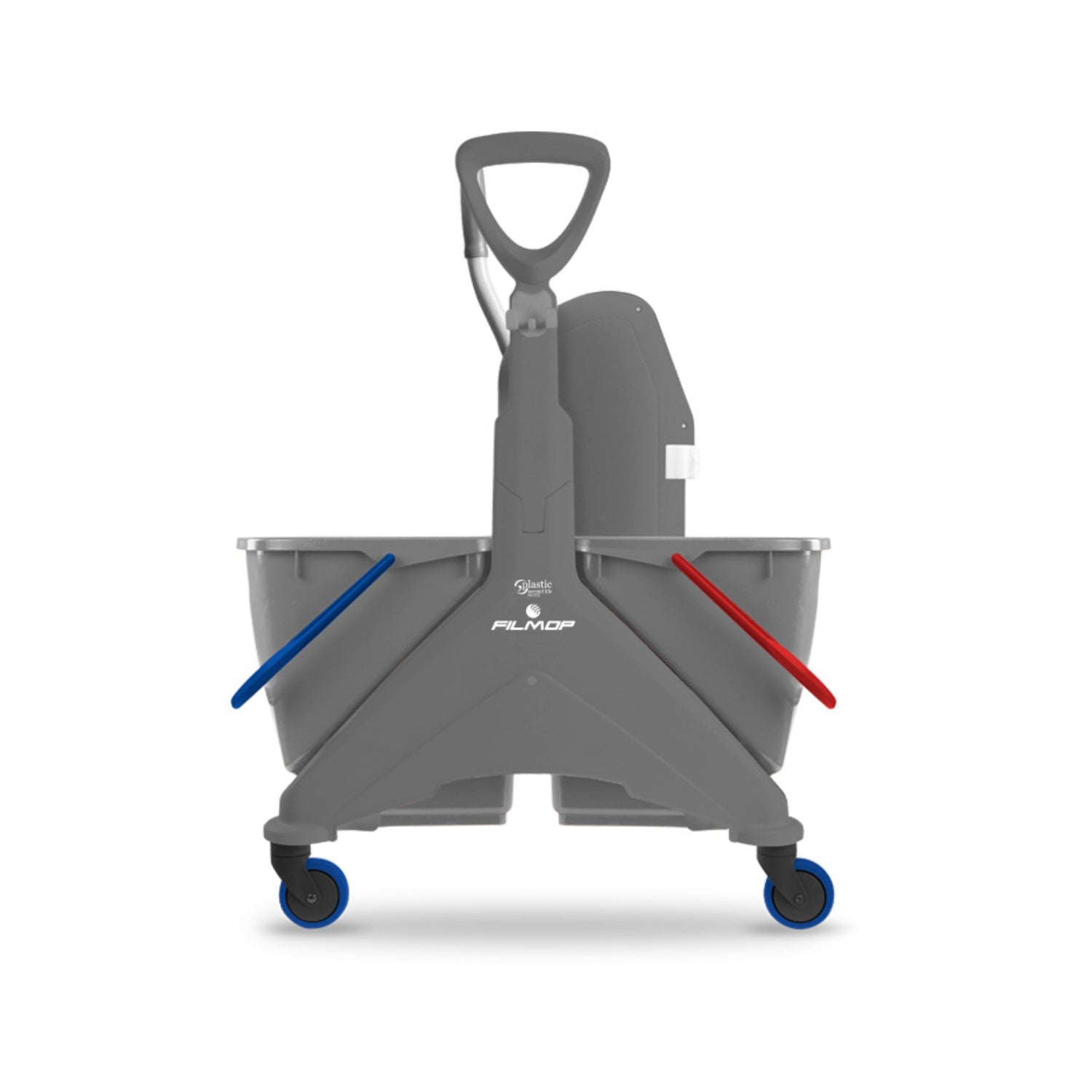 Carrello professionale Filmop OneFred con doppio secchio e strizzatore per il lavaggio dei pavimenti.